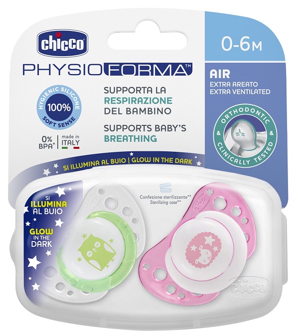 CHICCO SUCCHICCO AIR LUM SILICONE 0-6 MESI 2 PEZZI - FarmaLucia