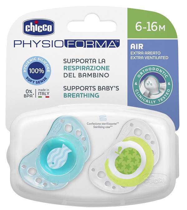 CHICCO SUCCHIETTO AIR BOY IN SILICONE 6-16 MESI 2 PEZZI - FarmaLucia
