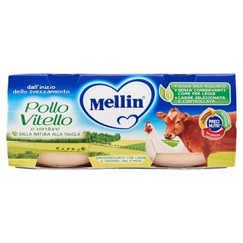 MELLIN OMOGENEIZZATO POLLO VITELLO CON VERDURE 2 X 80 G - FarmaLucia