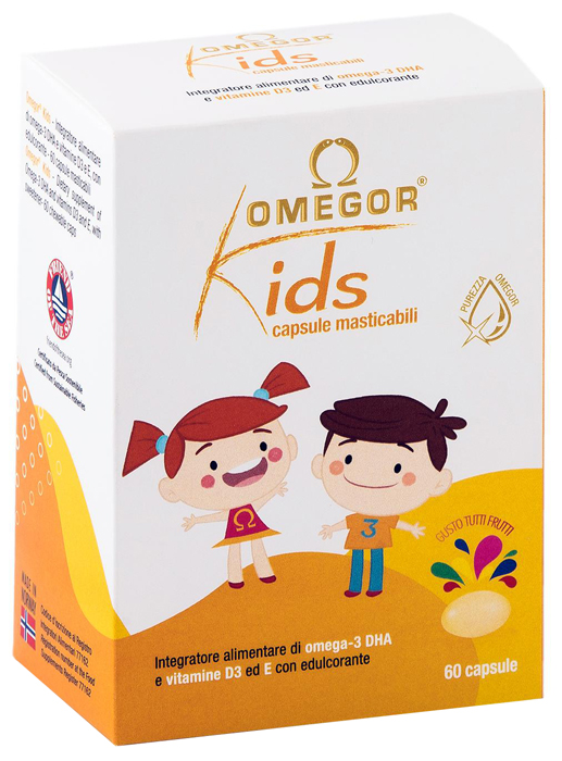 OMEGOR KIDS 60 CAPSULE MASTICABILI - FarmaLucia