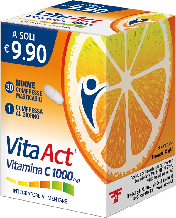 VITA ACT VITAMINA C 1000MG 30 COMPRESSE MASTICABILI - FarmaLucia