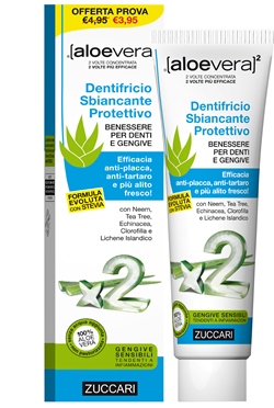 ALOEVERA2 DENTIFRICIO SBIANCANTE PROTETTIVO CON STEVIA 100 ML - FarmaLucia
