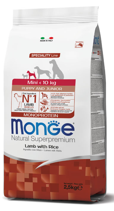 MONGE MINI PUPPY AGNELLO & RISO 2500 G - FarmaLucia