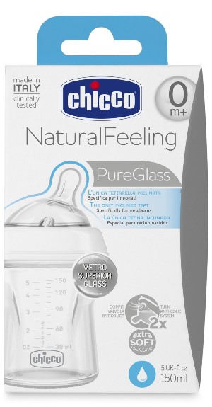 CHICCO BIBERON NATURALFEELING VETRO 0M+ 150 ML - FarmaLucia