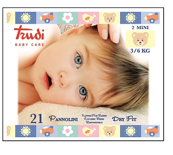 TRUDI BABY CARE PANNOLINI DRY FIT MINI 3/6 KG 21 PEZZI - FarmaLucia