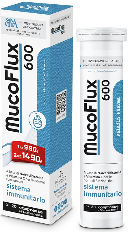 SANAVITA MUCOFLUX 600 20 CAPSULE EFFERVESCENTI - FarmaLucia