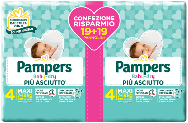 PAMPERS BABY-DRY DUO DWCT MAXI 38 PEZZI - FarmaLucia