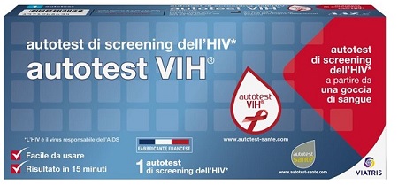 AUTOTEST VIH SCREENING DELL'HIV CONTIENE 1 AUTOTEST + SOLUZIONE + BISTURI + CEROTTO + GARZA + SALVIETTA DISINFETTANTE - FarmaLucia