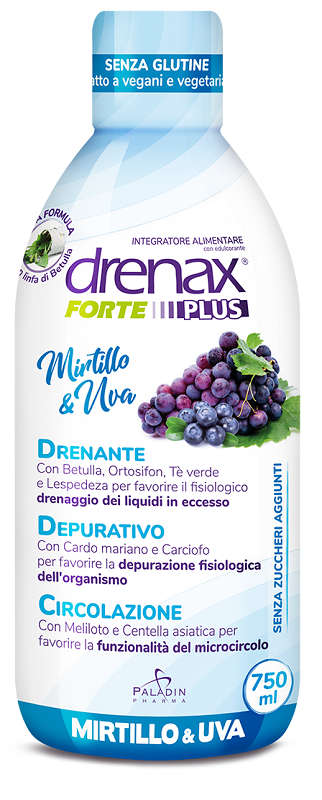 DRENAX FORTE PLUS ORIGINALE CON MIRTILLO E UVA 750 ML - Nessun Limite di pezzi in acquisto - FarmaLucia