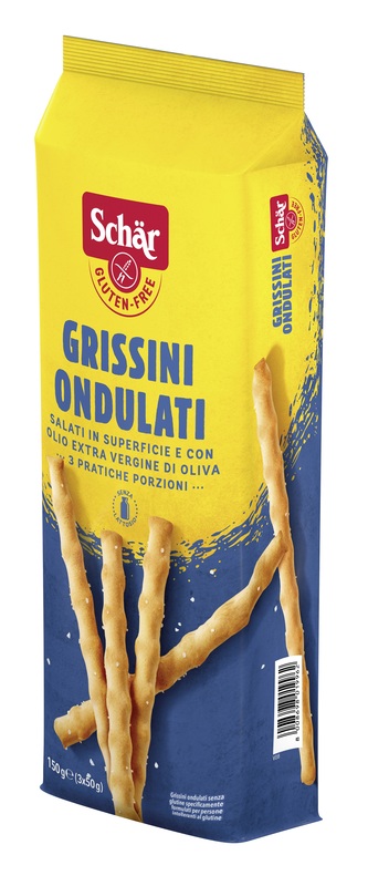 SCHAR GRISSINI ONDULATI SALATI IN SUPERFICIE 3 PORZIONI DA 50 G - FarmaLucia