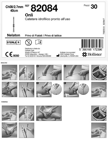 CATETERE IDROFILICO INTERMITTENTE ONLI PRONTO ALL USO 40 CM CH 8 30 PEZZI - FarmaLucia