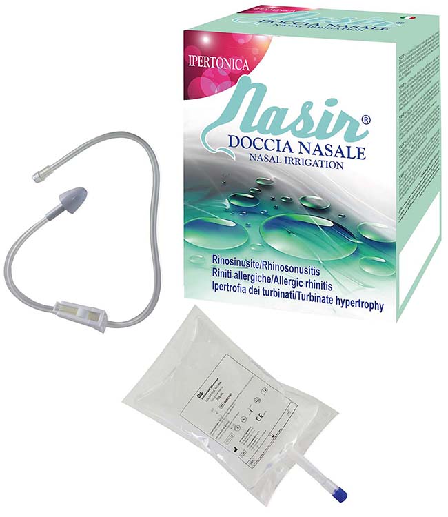 NASIR DOCCIA NASALE 2 SACCHE 250 ML ISOTONICA + 1 DEFLUSSORE - FarmaLucia