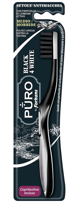 FORHANS SPAZZOLINO BLACK4WHITE SETOLE CARBONE - FarmaLucia