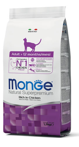 MONGE NATURAL SUPERPREMIUM SECCO GATTO ADULT CAT 1,5 KG - FarmaLucia