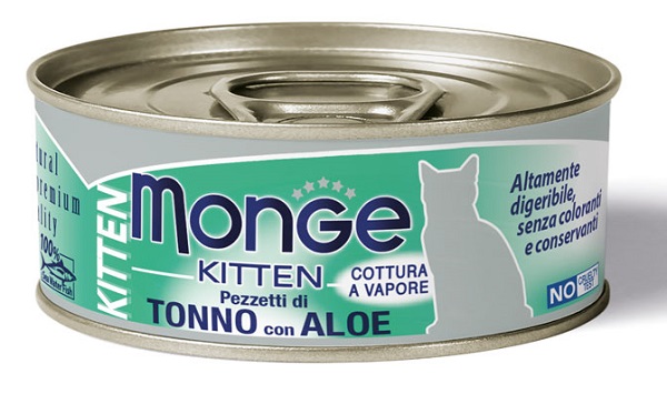 MONGE NATURAL QUALITY GATTO MONGE JELLY PEZZETTI TONNO BONITO/ALOE KITTEN 80 G - FarmaLucia