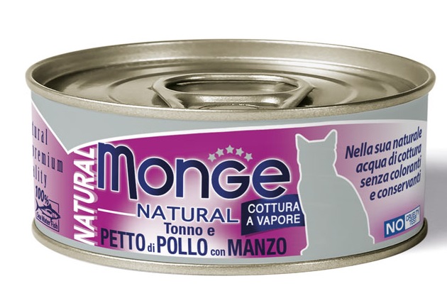 MONGE NATURAL QUALITY GATTO MONGE NATURAL PETTO DI POLLO CON MANZO 80 G - FarmaLucia