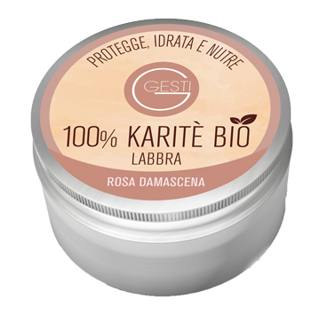 GESTI 100% KARITE' BIO 10 ML ROSA DAMASCENA LABBRA - FarmaLucia