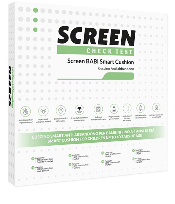 SCREEN BABI SMART CUSHION CUSCINO ANTIABBANDONO SEGGIOLINO AUTO CON ALLARME SONORO SU APP - FarmaLucia