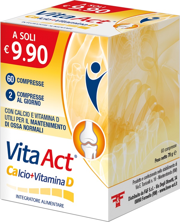 VITA ACT CALCIO + VITAMINA D 60 COMPRESSE - FarmaLucia
