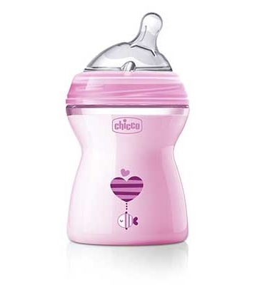 CHICCO BIBERON NATFEEL 2M+ GIRL 250 ML - FarmaLucia