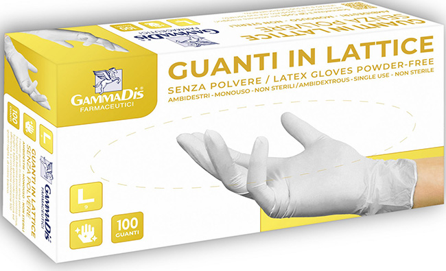 GUANTI LATTICE SENZA POLVERE SMALL 100 PEZZI GAMMADIS - FarmaLucia