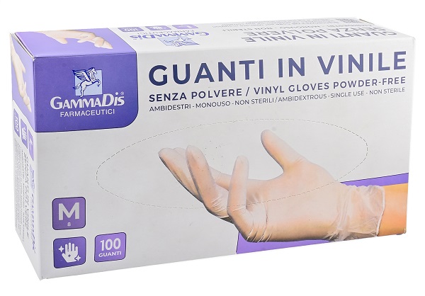 GUANTI VINILE SENZA POLVERE MEDIUM 100 PEZZI GAMMADIS - FarmaLucia