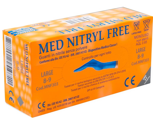 GUANTI NITRILE SENZA POLVERE LARGE 100 PEZZI GAMMADIS - FarmaLucia