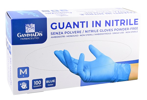 GUANTI NITRILE SENZA POLVERE SMALL 100 PEZZI GAMMADIS - FarmaLucia