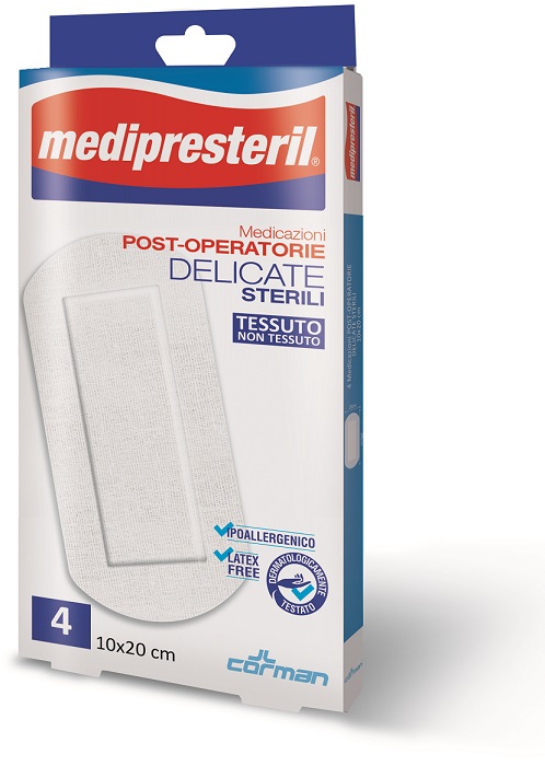 MEDICAZIONE POST OPERATORIA MEDIPRESTERIL DELICATA TNT 10X20CM 5 PEZZI - FarmaLucia
