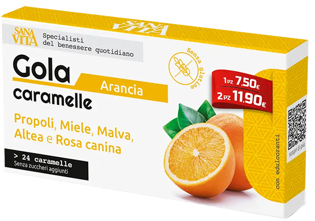 SANAVITA GOLA ARANCIA 24 COMPRESSE - FarmaLucia