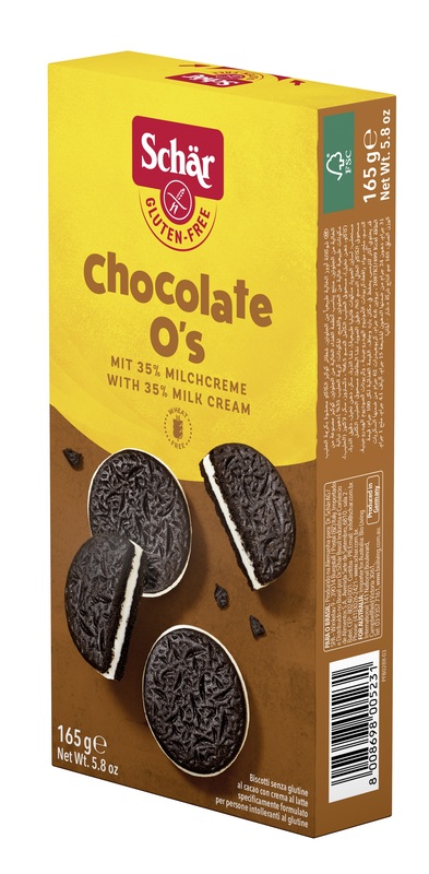 SCHAR CHOCOLATE O'S BISCOTTI AL CACAO CON CREMA AL LATTE 165 G - FarmaLucia