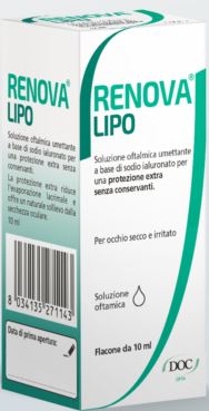 RENOVA COLLIRIO SOSTITUTO LACRIMALE A BASE DI ACIDO IALURONICO 0,4% E LIPIDI FLACONE DA 10 ML SENZA CONSERVANTI - FarmaLucia