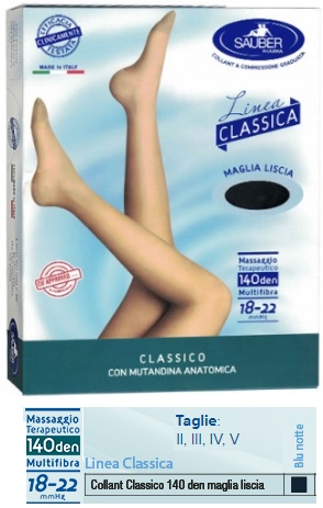 SAUBER CLASSICO COLLANT 140 DENARI MAGLIA LISCIA BLU NOTTE 3 - FarmaLucia