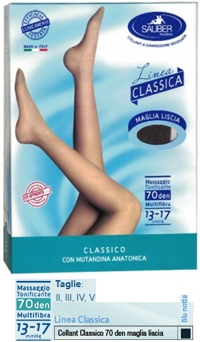 SAUBER CLASSICO COLLANT 70 DENARI MAGLIA LISCIA BLU NOTTE 4 - FarmaLucia
