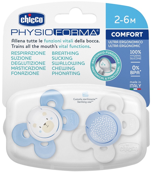 CHICCO SUCCHIETTO COMFORT BOY SILICONE 2-6 MESI 2 PEZZI - FarmaLucia