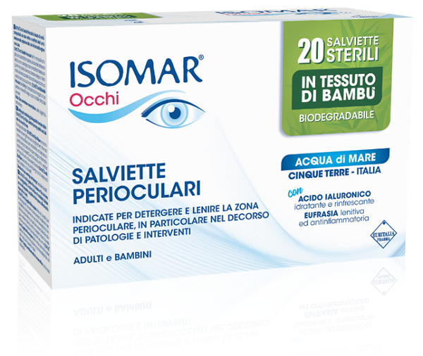 ISOMAR OCCHI SALVIETTE PERIOCULARI ADULTI E BAMBINI 20 PEZZI - FarmaLucia