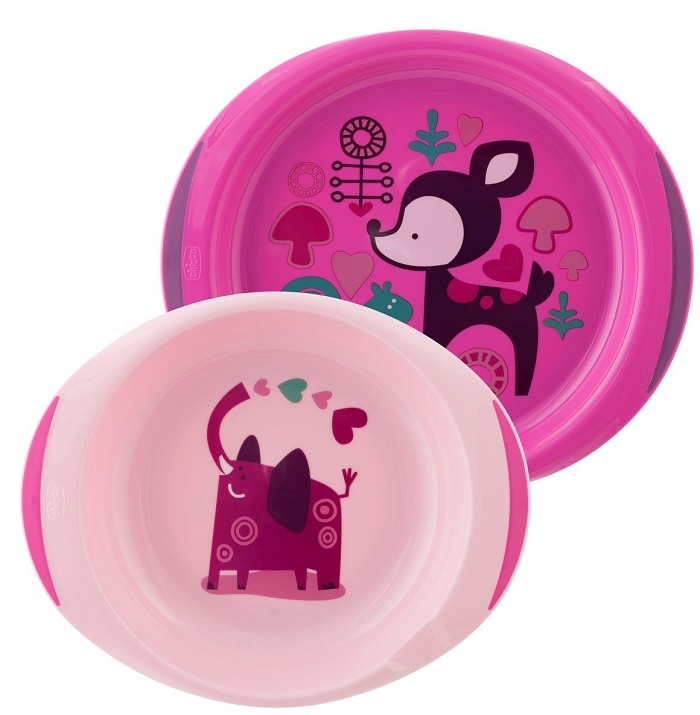 CHICCO PIATTO FONDO E PIANO 12 MESI+ ROSA/VERDE - FarmaLucia