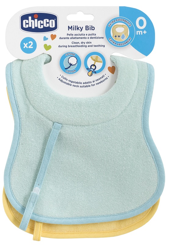 CHICCO BAVAGLINE 0M+ 2PZ AZZURRO - FarmaLucia