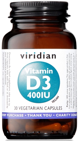 VIRIDIAN VITAMIN D3 400IU 30CPS - FarmaLucia