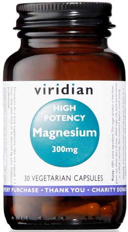 VIRIDIAN MAGNESIUM 300MG HIGH POTENCY 30 CAPSULE VIRIDIAN MAGNESIO SUPERIORE ALTA CONCENTRAZIONE - FarmaLucia