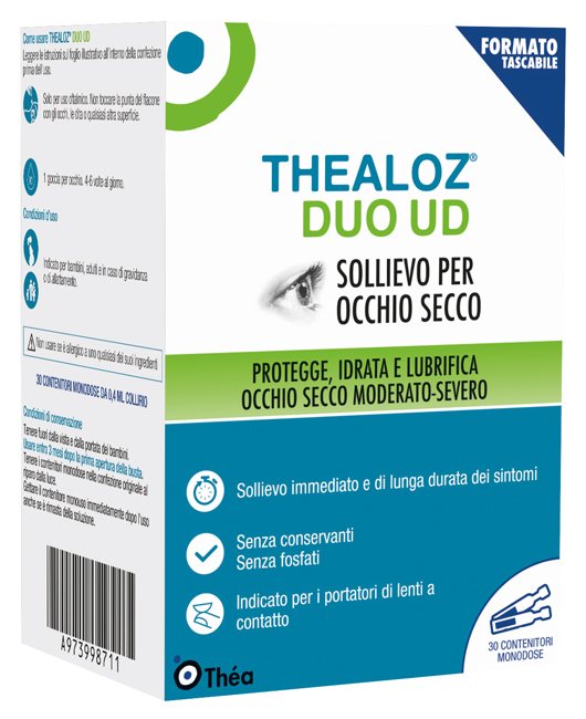 GOCCE OCULARI THEALOZ DUO UD 30 CONTENITORI MONODOSE 0,4 ML - FarmaLucia