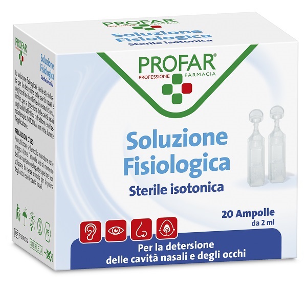 PROFAR SOLUZIONE FISIOLOGICA STERILE ISOTONICA 2 ML 20 AMPOLLE - FarmaLucia