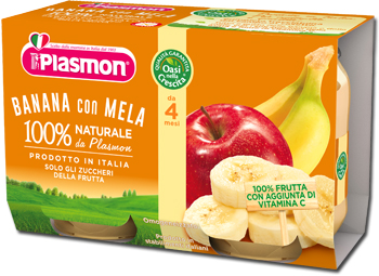 PLASMON OMOGENEIZZATO BANANA/MELA 2 X 104 G - FarmaLucia