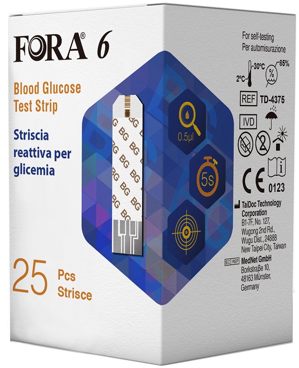 STRISCE MISURAZIONE GLICEMIA FORA 6 CONNECT BOX DA 25 PEZZI - FarmaLucia