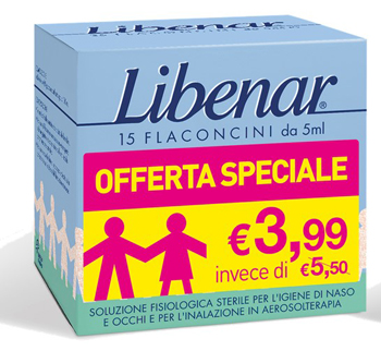 LIBENAR 15 FLACONCINI SOLUZIONE ISOTONICA 5 ML TAGLIO PREZZO - FarmaLucia