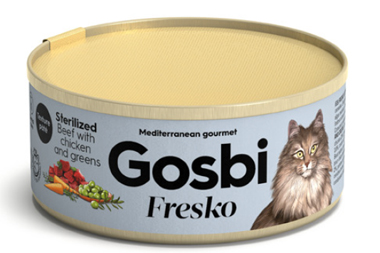 GOSBI FRESKO CAT STERILIZED BEEF CHICKEN GREENS 70 G - FarmaLucia