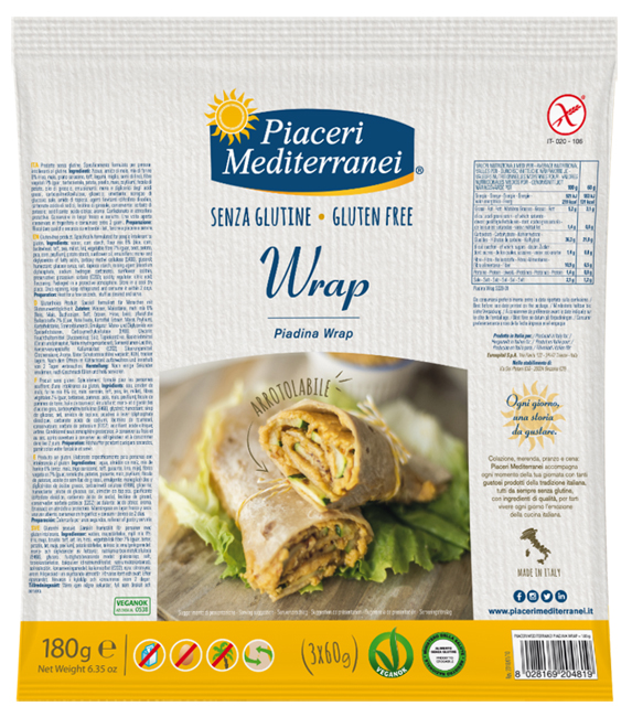 PIACERI MEDITERRANEI PIADINA WRAP 180 G - FarmaLucia