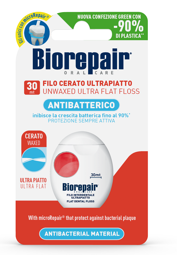 BIOREPAIR ORAL CARE ANTIBATTERICO FILO NON CERATO ULTRAPIATTO DENTI SENSIBILI 25+5 METRI - FarmaLucia