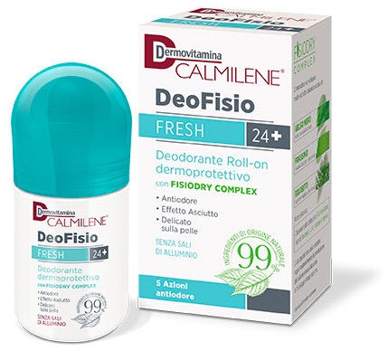 DERMOVITAMINA CALMILENE DEOFISIO FRESH 24+ DEODORANTE ROLL-ON DERMOPROTETTIVO 75 ML - FarmaLucia