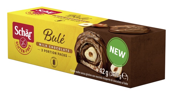 SCHAR BULE' CIALDE WAFER CON NOCCIOLA RICOPERTE DI CIOCCOLATO AL LATTE 3 PORZIONI DA 14 G - FarmaLucia